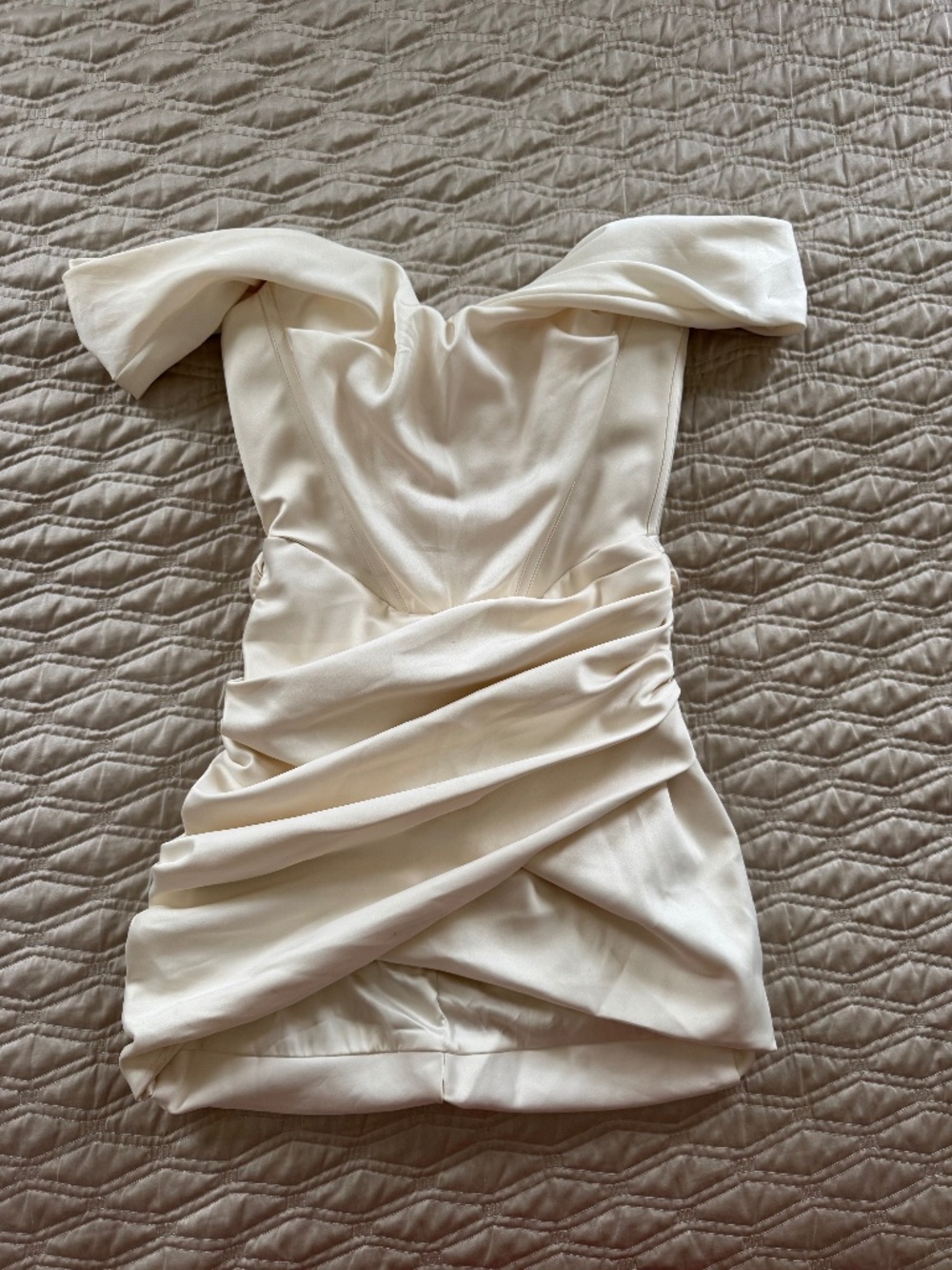 House of CB ‘Caroline’ Ivory Satin Strapless Corset Dress M